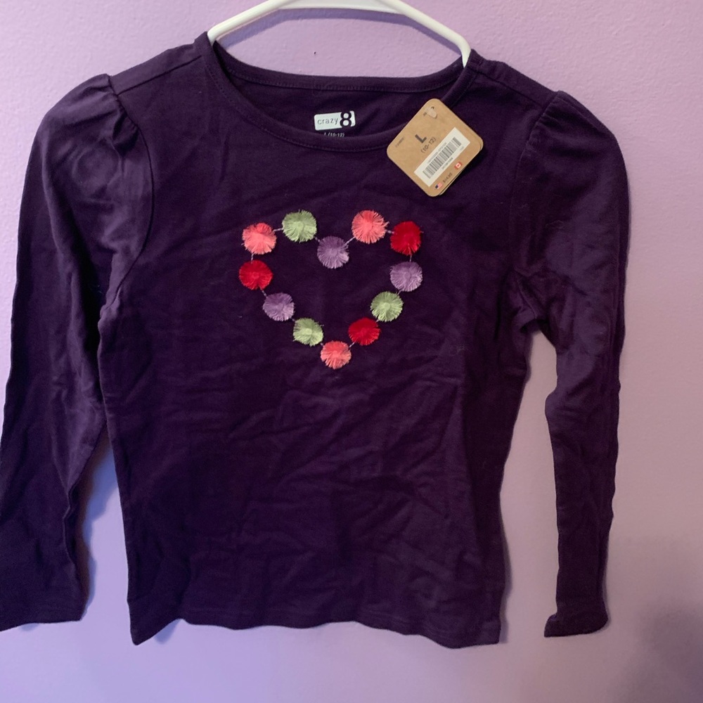 Long-sleeved purple shirt